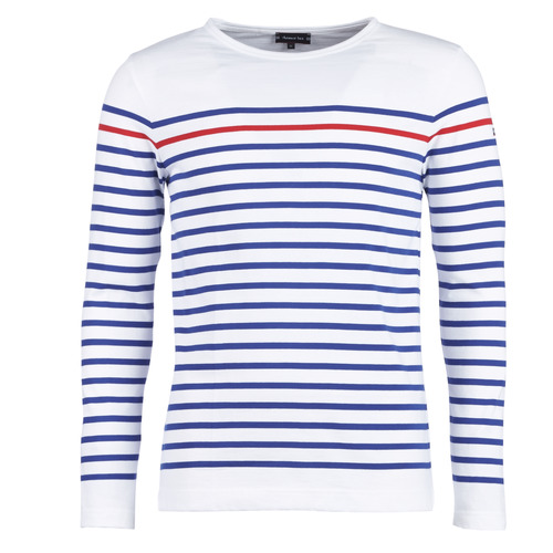 Textil Homem T-shirt Core compridas Armor Lux YAYAYOUT Branco / Azul / Vermelho