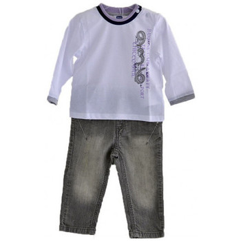 Textil Criança T-shirts e Pólos Chicco Komplette Jeans- T-ShirtmitlangenÄrmeln Branco