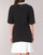 Textil Mulher Sequin Plunge Tie Waist Midi Dress ELBOW SLEEVE DAY DRESS Preto / Branco