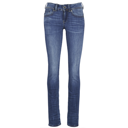 Textil Mulher Calças Jeans Skinny-Jeans G-Star Raw MIDGE SADDLE MID STRAIGHT Azul