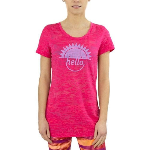 Textil Mulher T-Shirt mangas curtas reebok eur Sport RH Burnout Tshirt Rosa