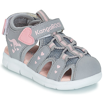 Sapatos Rapariga Sandálias desportivas Kangaroos K-MINI Cinza / Rosa