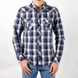 Textil Homem Camisas mangas comprida Be And Be Touchdown 6565 Azul