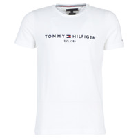 Textil Homem T-Shirt mangas curtas Tommy Hilfiger TOMMY FLAG HILFIGER TEE Branco