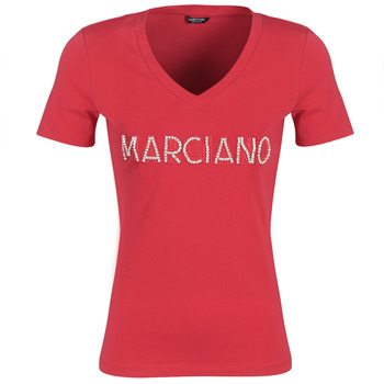 Textil Mulher T-Shirt mangas curtas Marciano LOGO PATCH CRYSTAL Vermelho