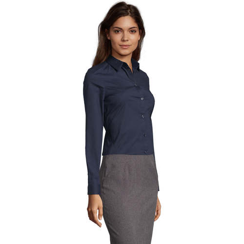 Sols BLAKE MODERN WOMENN-CAMISA STRETCH mujer  MANGA LARGA Azul
