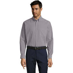 Textil Homem Camisas mangas comprida Sols BOSTON STYLE OXFORD Plata