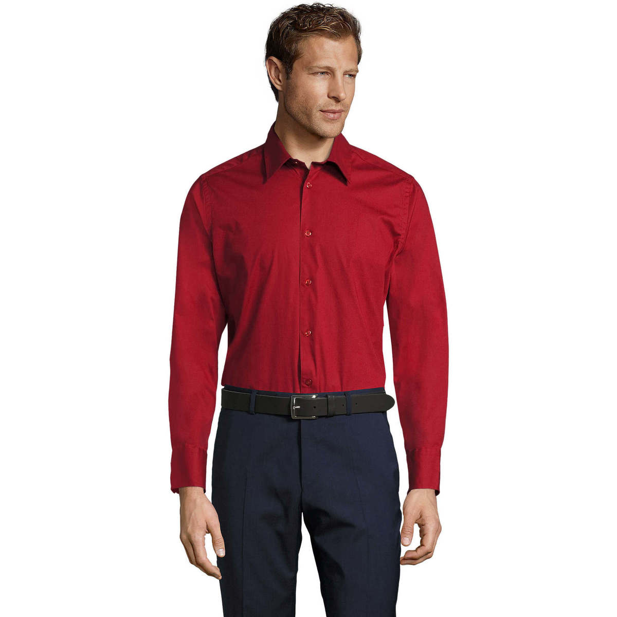 Textil Homem Camisas mangas comprida Sols BRIGHTON STRECH Vermelho