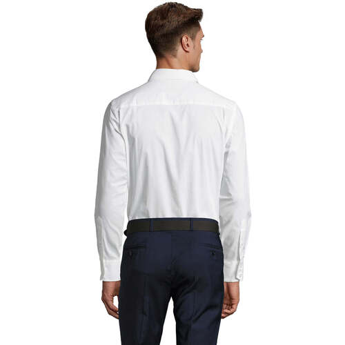 Sols BRIGHTON -CAMISA HOMBRE STRECH MANGA LARGA Branco