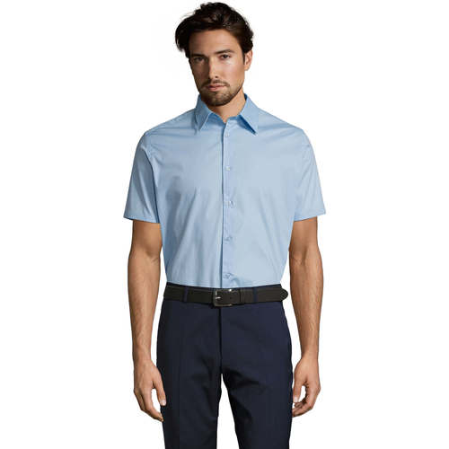 Textil Homem Camisas mangas curtas Sols BROADWAY STRECH MODERN Azul