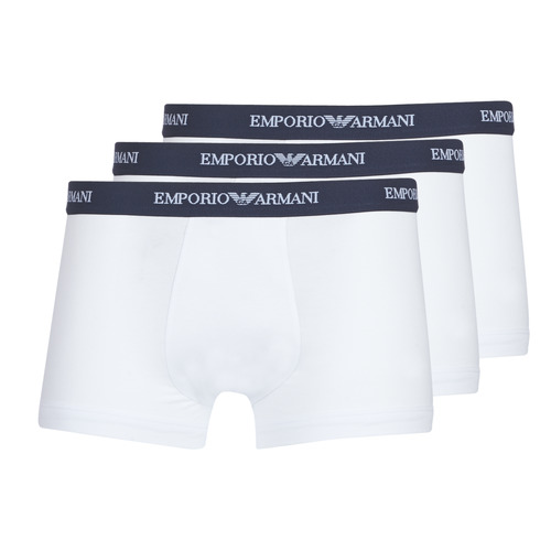 Emporio Armani Kids logo-print cottonT-shirt Homem Boxer Emporio Armani CC717-PACK DE 3 Branco