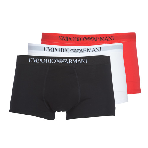 Emporio Armani Kids logo-print cottonT-shirt Homem Boxer Emporio Armani CC722-PACK DE 3 Branco / Vermelho / Preto