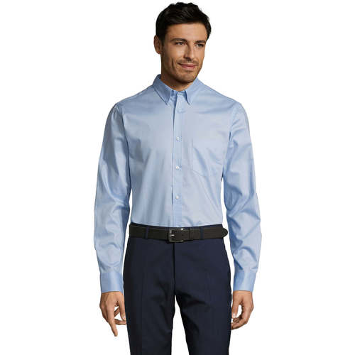 Textil Homem Camisas mangas comprida Sols BUSSINES MODERN MEN Azul