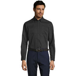 Textil Homem Camisas mangas comprida Sols BEL-AIR TWILL MEN Negro