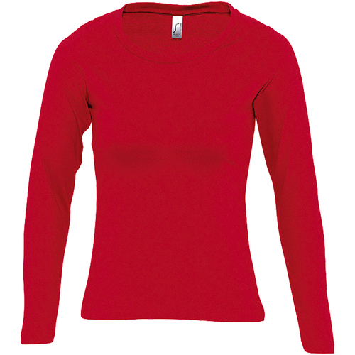 Textil Mulher T-shirt mangas compridas Sols MAJESTIC GIRL-CAMISETA MUJER MANGA LARGA de algodon Vermelho