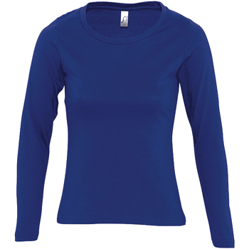 Textil Mulher Light Mohair Sweater With Leather Anagram Sols MAJESTIC COLORS GIRL Azul