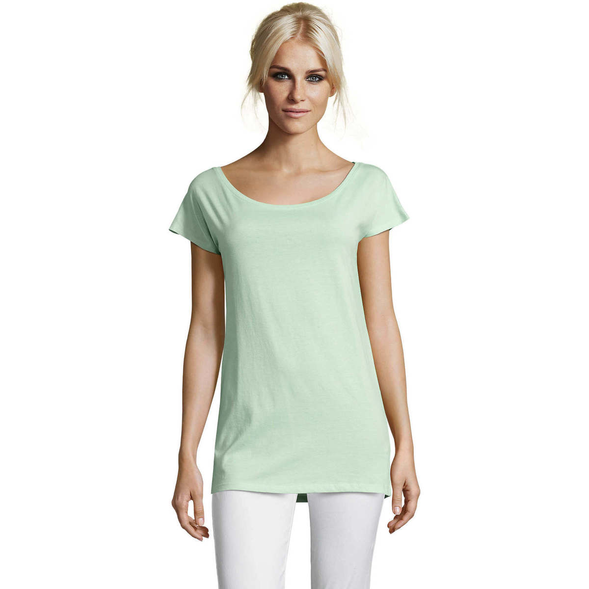 Textil Mulher T-shirt Manches Longues Col Rond Pur Coton Jecko MARYLIN STYLE KIMONO Verde