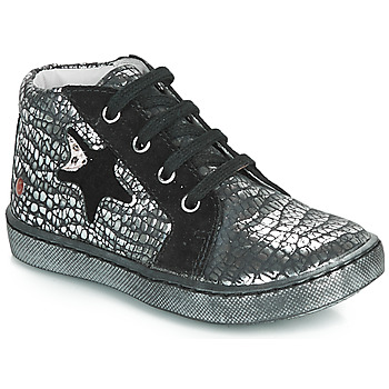 Sapatos Rapariga Sapatilhas de cano-alto GBB LETO Preto / Prata