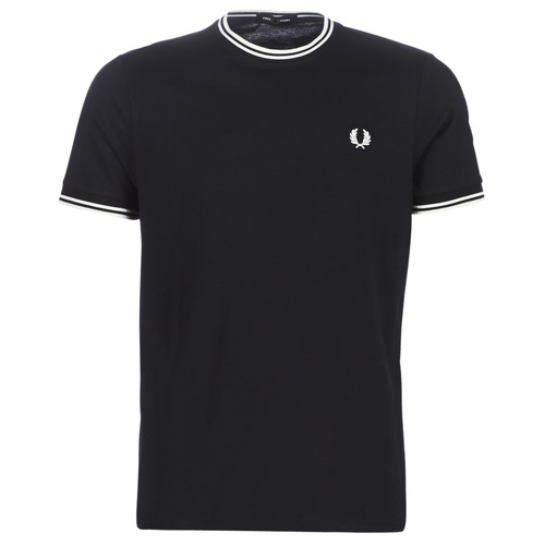 Textil Homem Loose Fit Crew Sweatshirt Fred Perry TWIN TIPPED T-SHIRT Preto