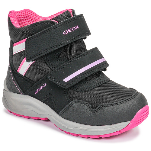 Sapatos Rapariga Le Cinque Foglie Geox J KURAY GIRL B ABX Preto / Rosa