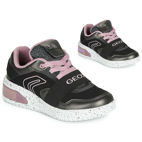 Sapatos Rapariga Top 5 de vendas Geox J XLED GIRL Preto / Rosa