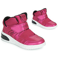 Sapatos Rapariga Continuar as compras Geox J XLED GIRL Rosa / Rosa fúchia  / Preto