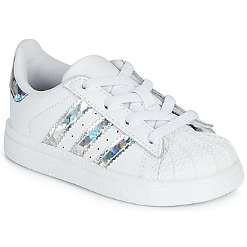 Sapatos Rapariga Sapatilhas adidas Originals SUPERSTAR EL I Branco / Prata