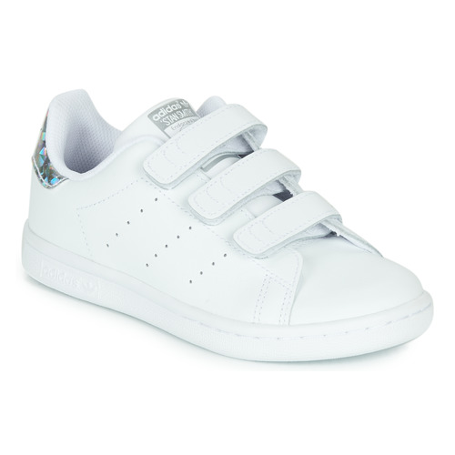 Sapatos Rapariga Sapatilhas adidas Originals STAN SMITH CF C Branco / Prateado