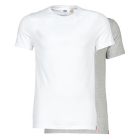 Textil Homem T-Shirt mangas curtas Levi's SLIM 2PK CREWNECK 1 Branco / Cinza