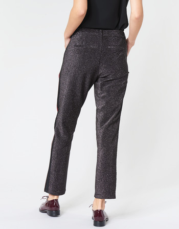 Maison Scotch TAPERED LUREX PANTS WITH VELVET SIDE PANEL Cinza