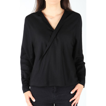 Textil Mulher camisas Wrangler L/S Wrap Shirt Black W5180BD01 Preto