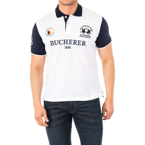 Textil Homem WOOLRICH logo-embroidered knitted polo shirt 2MPD15-00001 Branco