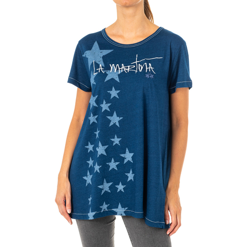 Textil Mulher T-shirt mangas compridas La Martina LWR304-D7002 Azul