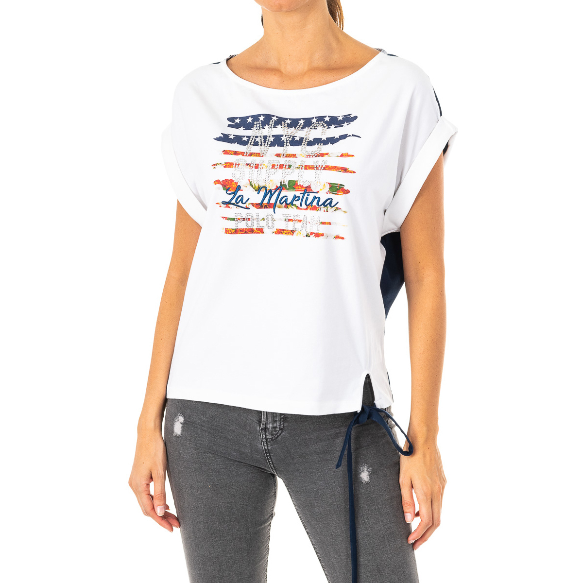 Textil Mulher Tommy Hilfiger Sort t-shirt med stort LWR308-B0043 Multicolor