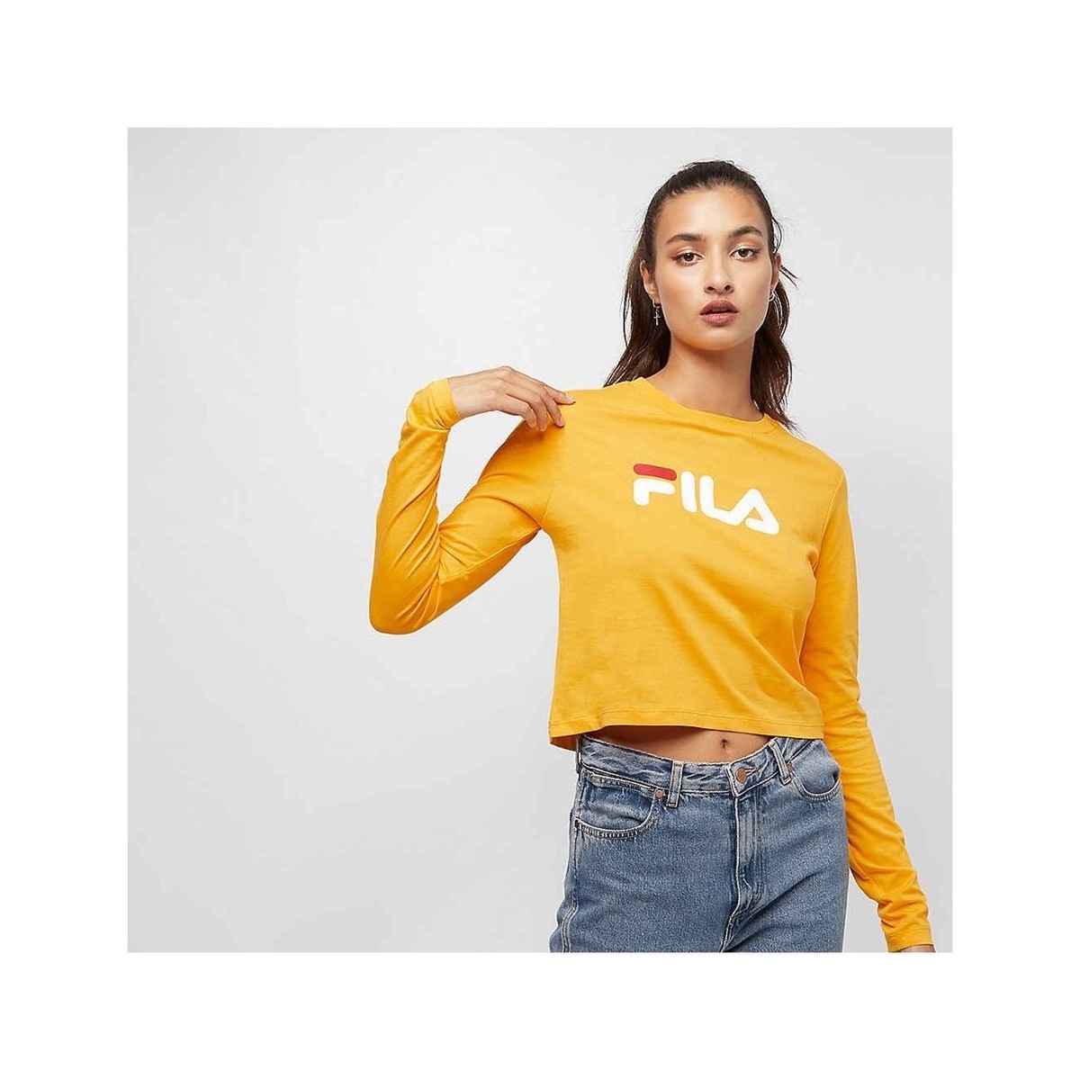 Textil Mulher T-shirts e Pólos Fila MARCELINE CROPPED LS SHIRT Amarelo