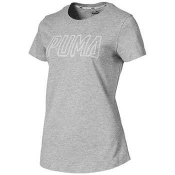 Textil Mulher T-Shirt mangas curtas Puma Athletics Logo Cinza