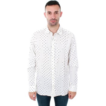 Textil Homem Camisas mangas comprida Jack & Jones 12153920 JPRSIDE SHIRT LS WHITE REG FIT Branco