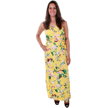 Textil Mulher Vestidos Vero Moda 10211487 VMSIMPLY EASY SLIM SLIT MAXI DRESS YARROW TRILLE Amarelo