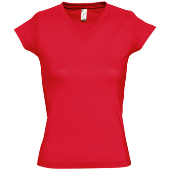 Textil Mulher T-Shirt mangas curtas Sols MOON COLORS GIRL-camiseta mujer cuello pico -  100% algodón Vermelho
