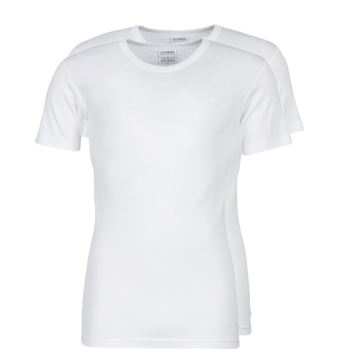 Textil Homem This white pullover hoody from Athena T SHIRT COL ROND Branco