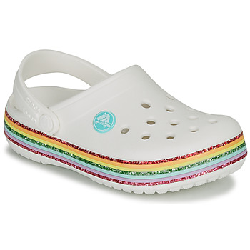 Sapatos Rapariga Tamancos Crocs CROCBAND RAINBOW GLITTER CLG K Branco