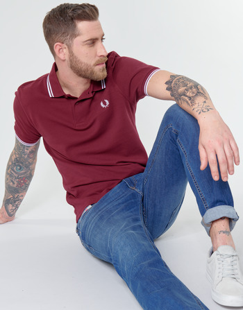 Fred Perry TWIN TIPPED FRED PERRY SHIRT Bordô