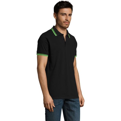 Sols PASADENA MODERN MEN-POLO HOMBRE MANGA CORTA DE ALGODÓN Preto