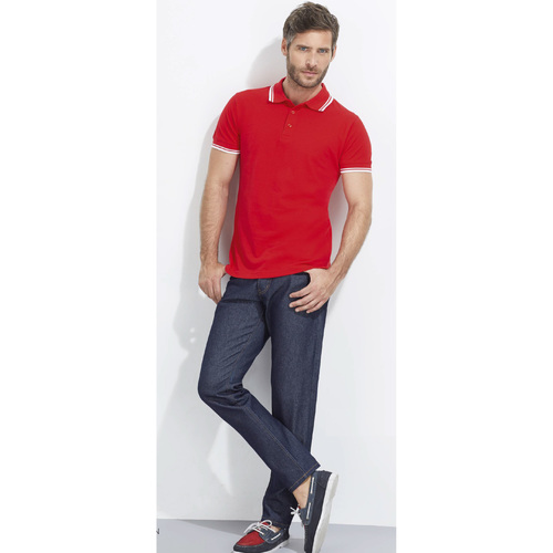 Sols PASADENA MODERN MEN-POLO HOMBRE MANGA CORTA DE ALGODÓN Vermelho