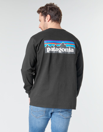 Textil Homem T-shirt mangas compridas Patagonia M's L/S P-6 Logo Responsibili-Tee Preto