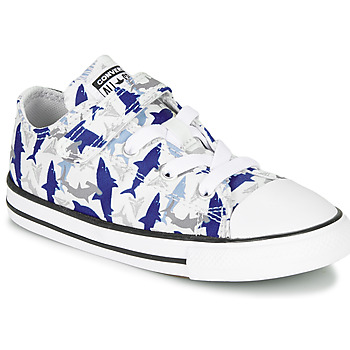 Sapatos Rapaz Sapatilhas Converse CHUCK TAYLOR ALL STAR 1V SHARK BITE - OX Azul / Branco