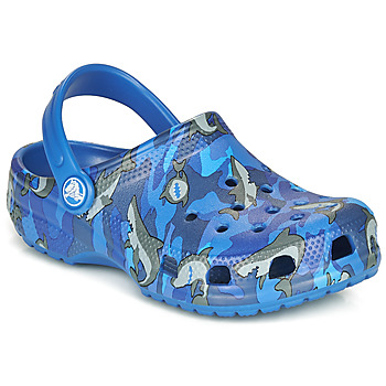 Sapatos Rapaz Tamancos Crocs CLASSIC SHARK CLOG Azul
