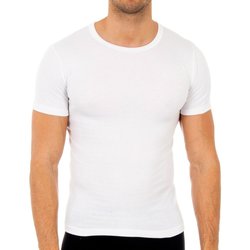Roupa de interior Homem Camisolas de interior Abanderado Pack-3 camisetas fibra m/c blanco Branco