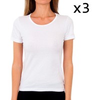 Roupa de interior Mulher Camisolas de interior Abanderado Pack-3 camiseta sra m/c algodón Branco