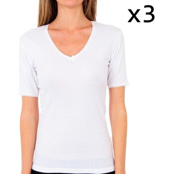 Roupa de interior Mulher Camisolas de interior Abanderado Pack 3 camiseta sra m/c thermal Branco